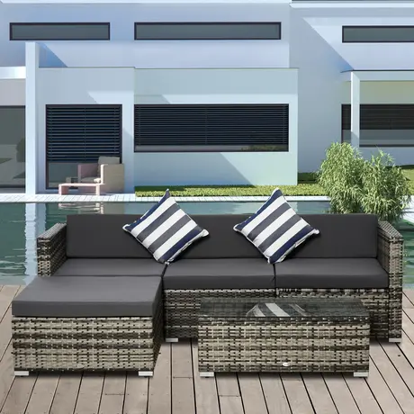 Buy Outsunny 4-Seater Garden Rattan Furniture Set, Outdoor, 2 from Furnituretta