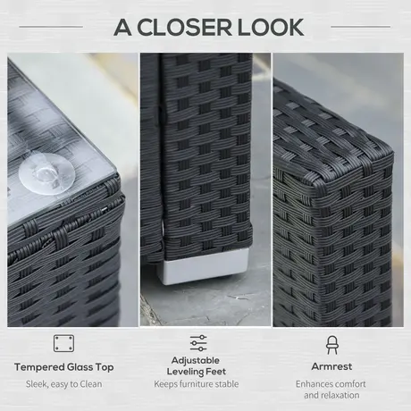 Buy Outsunny 4-Seater Garden Rattan Furniture Outdoor Sectional, 6 from Furnituretta