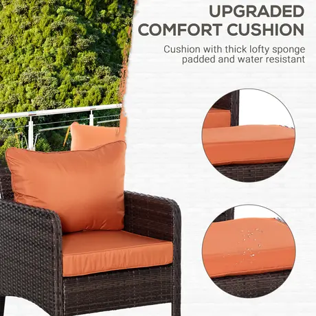 Buy Outsunny 5 Pcs PE Rattan Garden Furniture Set, 2 Armchairs, 7 from Furnituretta