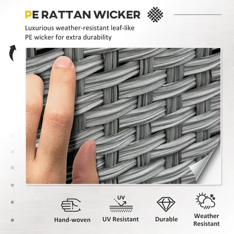 Buy Outsunny 6-Seater Outdoor Patio Rattan Dining Table Sets, 4 from Furnituretta