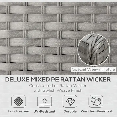 Buy Outsunny 8-Seater PE Rattan Garden Corner Sofa Set Outdoor, 4 from Furnituretta