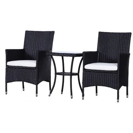 Buy Outsunny Garden Outdoor Rattan Furniture Bistro Set 3 PCs from Furnituretta