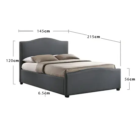 Buy Brunswick Storage Bed: Double Grey, Colour: Grey, Size: 4ft 6/Double, Item Width: 145, 3 from Furnituretta