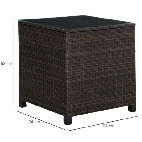 Buy Outsunny Rattan Garden Furniture Side Table Patio Frame Tempered Glass, 3 from Furnituretta