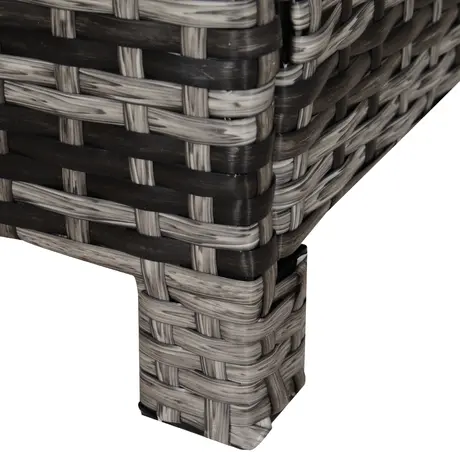 Buy Outsunny Rattan Side Table Garden Furniture Patio Frame Tempered Glass, 9 from Furnituretta