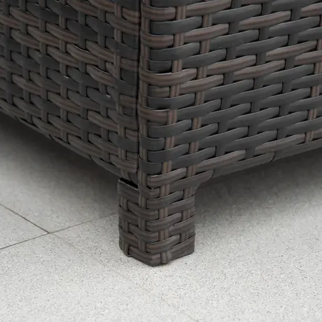 Buy Outsunny Rattan Garden Furniture Side Table Patio Frame Tempered Glass, 8 from Furnituretta