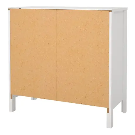 Buy Barcelona Chest of 3 Drawers – White Finish with Leather Tab Handles, 4 from Furnituretta