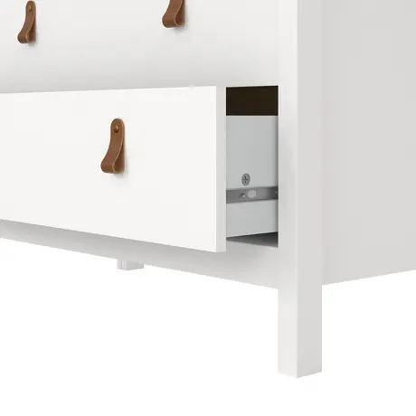 Buy Barcelona Chest of 3 Drawers – White Finish with Leather Tab Handles, 9 from Furnituretta