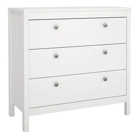 Buy Madrid Chest of 3 Drawers – White Finish from Furnituretta
