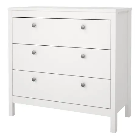 Buy Madrid Chest of 3 Drawers – White Finish, 3 from Furnituretta