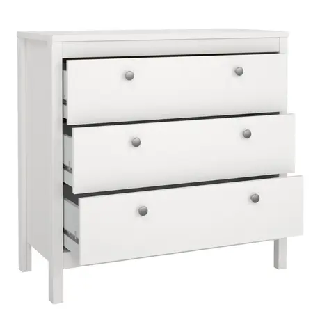 Buy Madrid Chest of 3 Drawers – White Finish, 5 from Furnituretta
