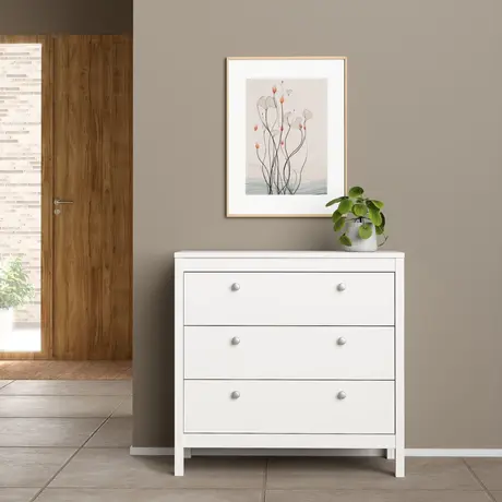 Buy Madrid Chest of 3 Drawers – White Finish, 7 from Furnituretta