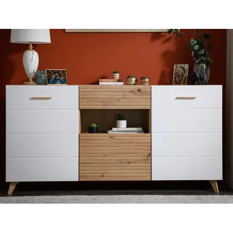 Buy Barnes Sideboard – Artisan Oak & White Gloss Elegance from Furnituretta