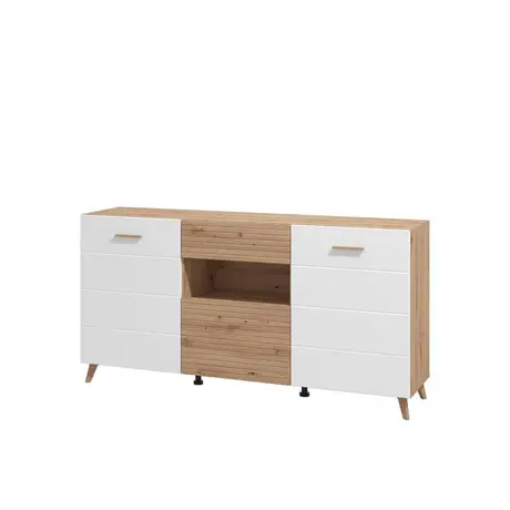 Buy Barnes Sideboard – Artisan Oak & White Gloss Elegance, 2 from Furnituretta