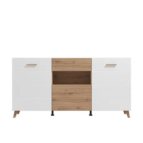 Buy Barnes Sideboard – Artisan Oak & White Gloss Elegance, 4 from Furnituretta