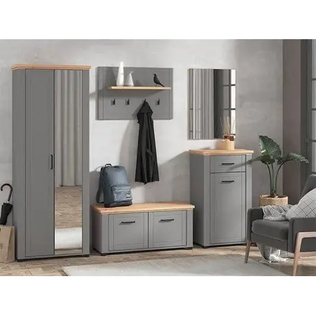 Buy Harwich Mirrored Wardrobe – Graphite Grey & Artisan Oak, 6 from Furnituretta