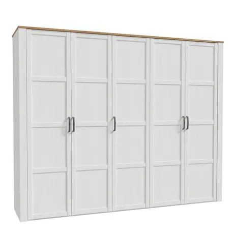 Buy Bohol 5 Door Wardrobe – Riviera Oak & Sibiu Light Larch Finish from Furnituretta