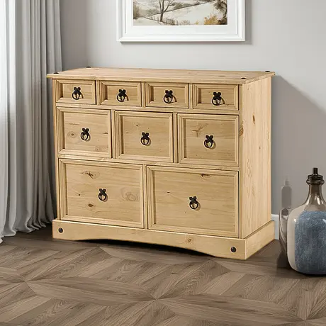 Buy Corona Merchant Chest – Rustic 9 Drawer Storage from Furnituretta