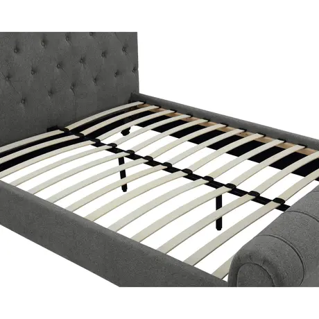 Buy Santafe Linen Fabric Bed – King Size in Grey, Size: King Size, 2 from Furnituretta