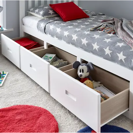 Buy Discover the Quest White Wooden 3-Drawer Single Bed, Colour: White, Size: Single (3ft), Item Width: 102.6, 5 from Furnituretta