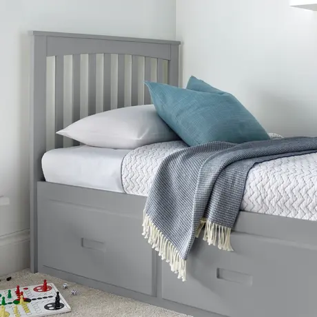 Buy Discover the Quest Grey Wooden 3-Drawer Single Bed, Colour: Grey, Size: Single (3ft), Item Width: 102.6, 4 from Furnituretta