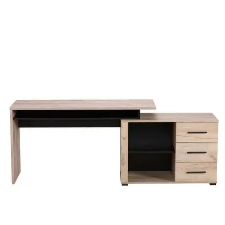 Buy Ramsgate Corner Computer Desk – Oak Effect & Black Finish with Flexible Layout, 3 from Furnituretta