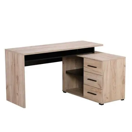 Buy Ramsgate Corner Computer Desk – Oak Effect & Black Finish with Flexible Layout, 2 from Furnituretta