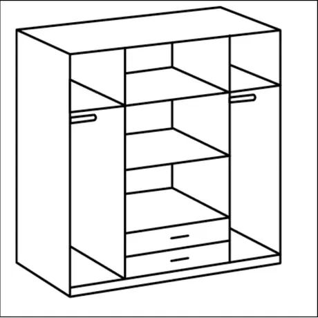 Buy Selby Wardrobe – White Gloss & Oak Effect with 4 Doors and 2 Drawers, 2 from Furnituretta