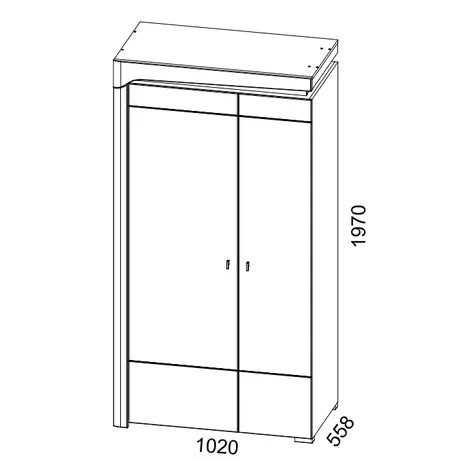 Buy Devizes 2 Door Wardrobe with LED Lights Grey and White Gloss, 3 from Furnituretta