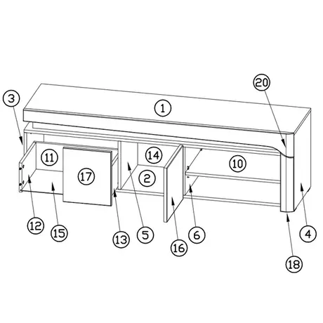 Buy Devizes TV Unit Cabinet Grey and White Gloss, 3 from Furnituretta
