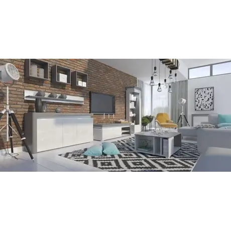 Buy Devizes TV Unit Cabinet Grey and White Gloss, 4 from Furnituretta