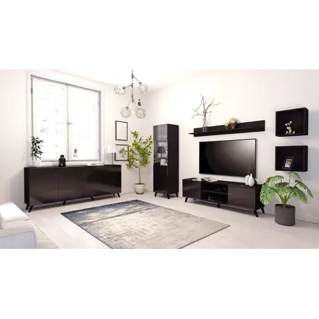 Buy Ascot Large TV Cabinet Unit Matte Black, 3 from Furnituretta