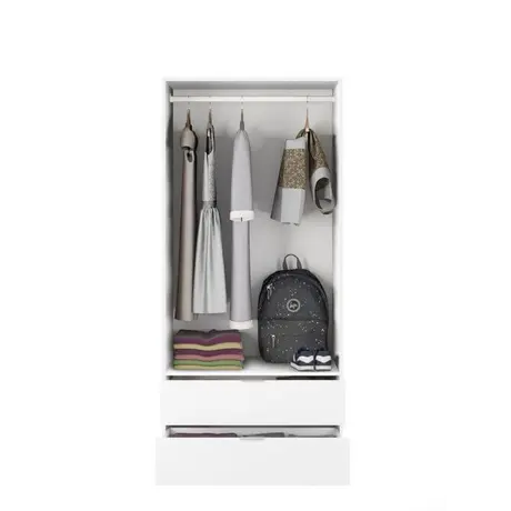 Buy Forfar Compact Space-Saving Wardrobe 2 Door & 2 Drawer White, 2 from Furnituretta