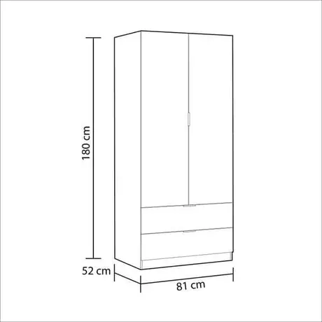 Buy Forfar Compact Space-Saving Wardrobe 2 Door & 2 Drawer White, 5 from Furnituretta