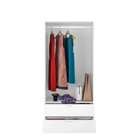 Buy Forfar Compact Space-Saving Wardrobe 2 Door & 2 Drawer White, 3 from Furnituretta