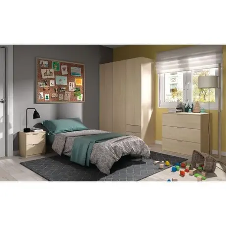 Buy Forfar Compact Space-Saving Wardrobe 3 Door 3 Drawer Oak Effect, Colour: Oak, 5 from Furnituretta