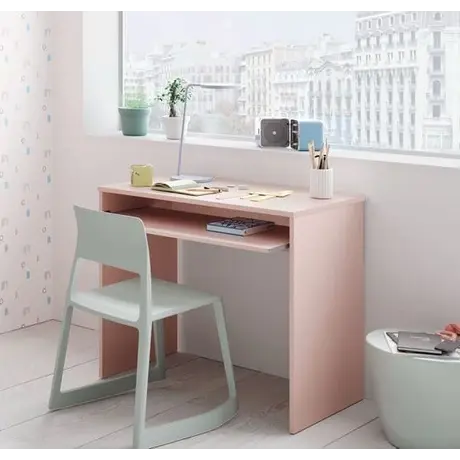 Buy Eton Pink Small Computer Desk with Keyboard Pullout Tray from Furnituretta