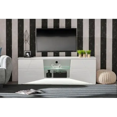 Buy Lurgan TV Cabinet with LED Lights White from Furnituretta