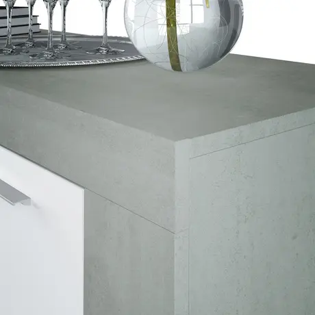 Buy Ramsey White and Grey Sideboard Cabinet – Alpine White & Concrete Grey Finish, 3 from Furnituretta