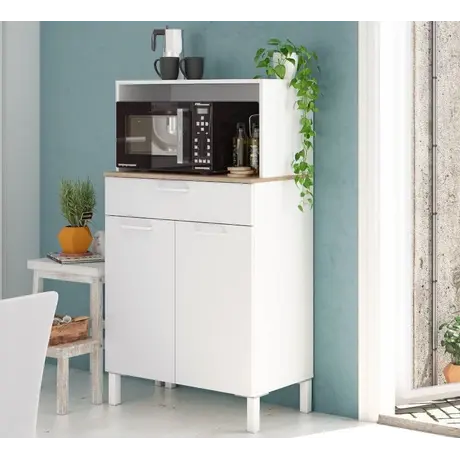 Buy Dunoon 2 Door Utility Kitchen Cupboard White and Oak from Furnituretta