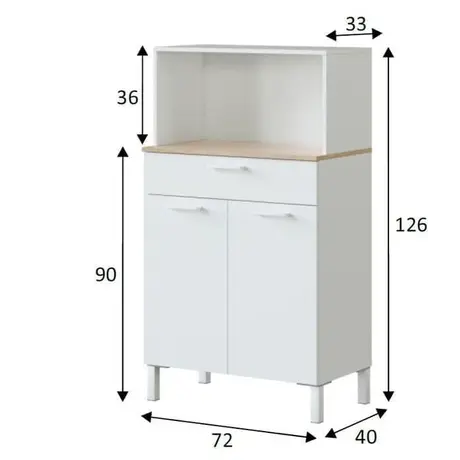 Buy Dunoon 2 Door Utility Kitchen Cupboard White and Oak, 4 from Furnituretta