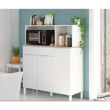 Buy Dunoon 3 Door Utility Kitchen Cupboard White and Oak from Furnituretta