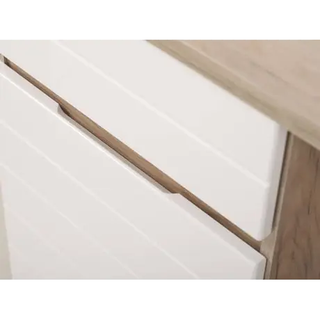 Buy Gretna Computer Desk – Oak Effect with White Gloss, Drawer & Cupboard, 5 from Furnituretta