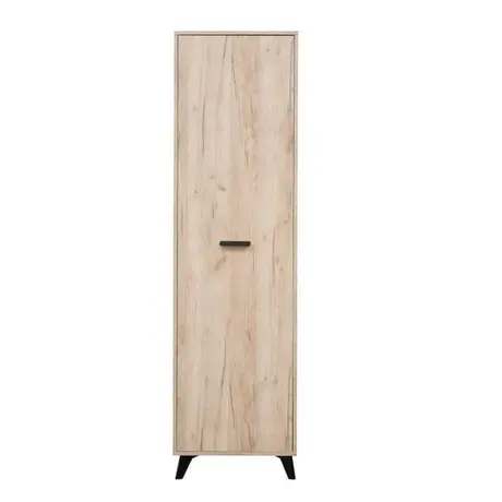 Buy Elgin Tall Slim Hallway Wardrobe – Oak Effect with Black Accents, 2 from Furnituretta
