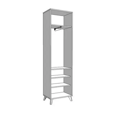 Buy Elgin Tall Slim Hallway Wardrobe – Oak Effect with Black Accents, 5 from Furnituretta