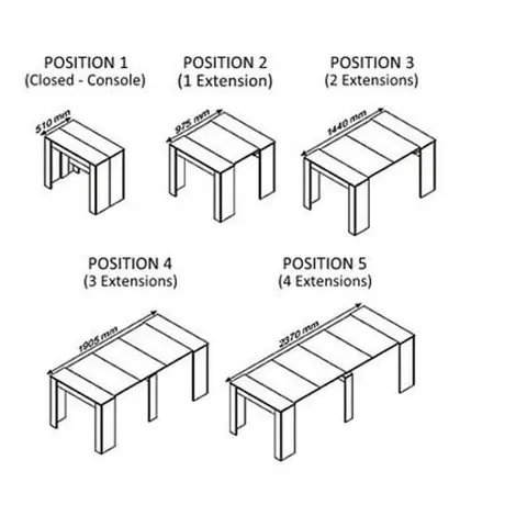 Buy Wigan Extending Dining Table – Oak Effect with Internal Storage & 5 Extension Positions, 4 from Furnituretta