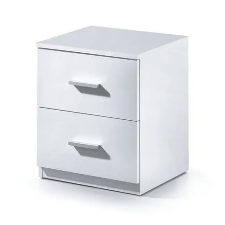 Buy Widnes White Gloss Bedside Cabinet Table from Furnituretta
