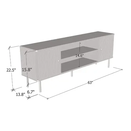 Buy Kelso TV Unit Cabinet 2 Doors with Open Shelf Black and Gold, Colour: Black, 5 from Furnituretta