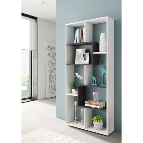 Buy Harwick Modern Bookcase Use Vertical or Horizontal in White and Dark Brown, 2 from Furnituretta