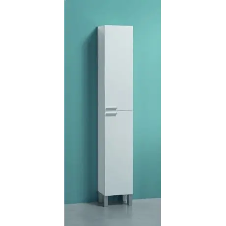 Buy Lydd Tall Narrow Bathroom Cupboard - White Gloss Storage (H182cm), 5 from Furnituretta